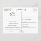 Eucalyptus Geometric Roos Gold Foil Weddenschap RS Aankondigingskaart (Achterkant)