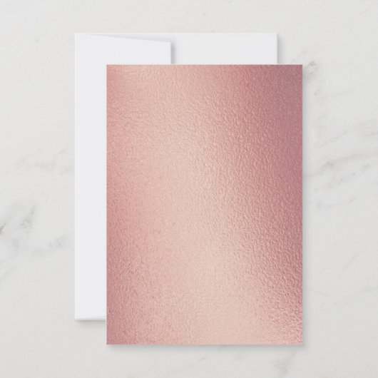 Eucalyptus Geometric Roos Gold Foil Weddenschap RSVP Kaartje (Achterkant)