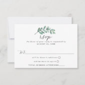 Eucalyptus Geometric Roos Gold Foil Weddenschap RSVP Kaartje (Voorkant)