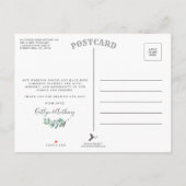 Eucalyptus Geometric Silver Foil Weddenschap Bedan Aankondigingskaart (Achterkant)