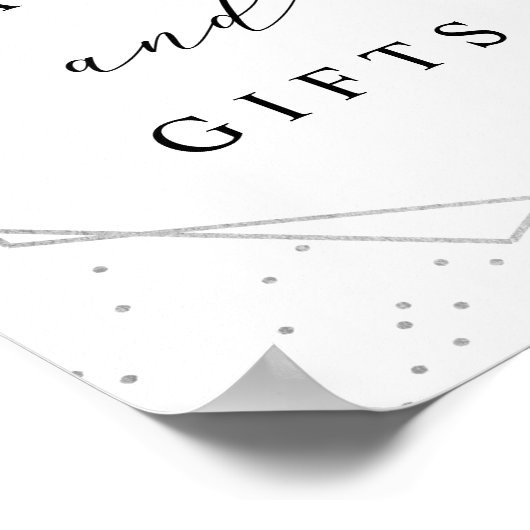 Eucalyptus Geometric Silver Foil Weddenschap Poster (Hoek)