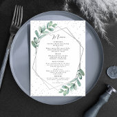 Eucalyptus Geometric Silver Foil Wedding Menu