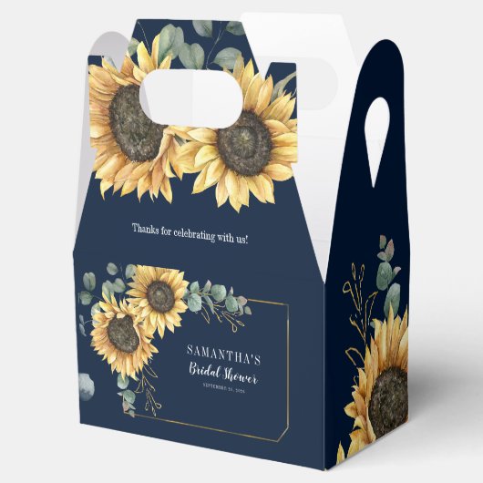 Eucalyptus Geometric Sunflower Vrijgezellenfeest Bedankdoosjes (Geopend)