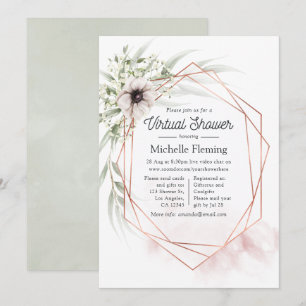 Eucalyptus Geometric Virtual Baby shower Kaart