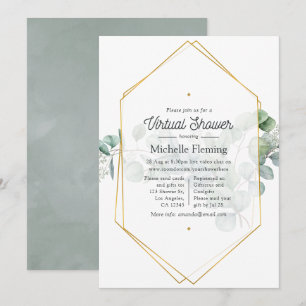 Eucalyptus Geometric Virtual Baby shower Kaart