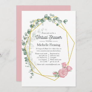 Eucalyptus Geometric Virtual Baby shower Kaart