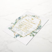 Eucalyptus Geometric Virtual Shower per mail Folie Uitnodiging (Gedraaid)