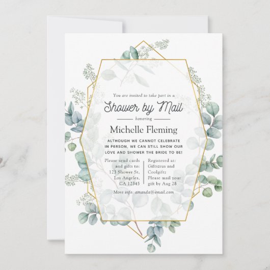 Eucalyptus Geometric Virtueel Vrijgezellenfeest pe Kaart (Voorkant)