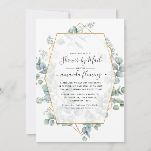 Eucalyptus Geometric Virtueel Vrijgezellenfeest pe Kaart (Voorkant)