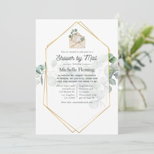 Eucalyptus Geometric Vrijgezellenfeest by Mail Kaart (Staand voorkant)