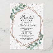 Eucalyptus Geometric Vrijgezellenfeest Real Folie Uitnodiging (Voorkant)