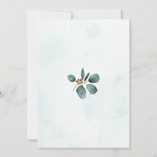 Eucalyptus Geometric Waterverf Foliage Weddenschap Kaart (Achterkant)