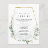Eucalyptus Geometric Wedding Guest Details Informatiekaartje (Voorkant)