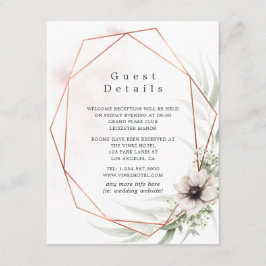 Eucalyptus Geometric Wedding Guest Details Informatiekaartje