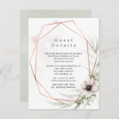 Eucalyptus Geometric Wedding Guest Details Informatiekaartje (Voorkant / Achterkant)