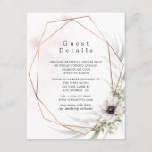 Eucalyptus Geometric Wedding Guest Details Informatiekaartje (Voorkant)