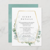 Eucalyptus Geometric Wedding Guest Details Informatiekaartje (Voorkant / Achterkant)