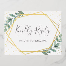 Eucalyptus Geometric Wedding RSVP Real