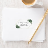 Eucalyptus Geometric Wedding RSVP Return Address Etiket (Insitu)