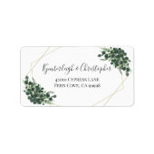 Eucalyptus Geometric Wedding RSVP Return Address Etiket (Voorkant)