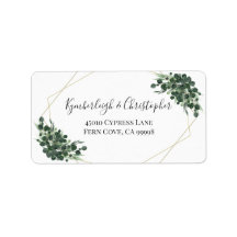 Eucalyptus Geometric Wedding RSVP Return Address