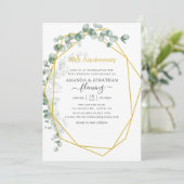 Eucalyptus Geometrisch 50-jarig Huwelijksjubileum Kaart (Staand voorkant)