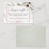 Eucalyptus Geometrisch Baby shower Luier Raffle Informatiekaartje (Voorkant / Achterkant)