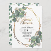 Eucalyptus geometrisch bruiloft vrijgezellenfeest kaart (Voorkant / Achterkant)