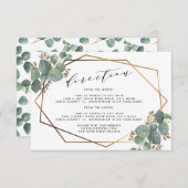 Eucalyptus geometrisch frame trouwdetails kaart (Voorkant / Achterkant)