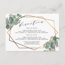 Eucalyptus geometrisch frame trouwdetails kaart