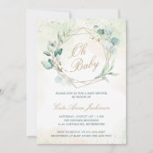 Eucalyptus Geometrisch Geslacht Neutraal Baby show Kaart (Voorkant)