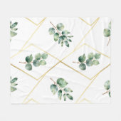 Eucalyptus Geometrisch Goud Patroon Fleece Deken (Voorkant (Horizontaal))