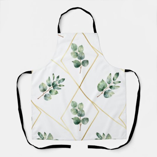 Eucalyptus Geometrisch Goud Patroon Schort (Voorkant)
