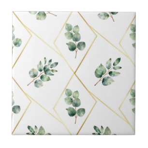 Eucalyptus Geometrisch Goud Patroon Tegeltje