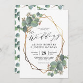 Eucalyptus geometrisch lijst bruiloft uitnodiging (Voorkant / Achterkant)