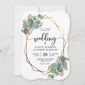 Eucalyptus geometrisch lijst bruiloft uitnodiging (Voorkant)