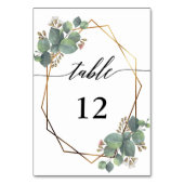 Eucalyptus geometrisch lijst trouwtafel nummer kaart (Achterkant)