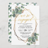 Eucalyptus geometrisch lijst verloving uitnodiging (Voorkant / Achterkant)