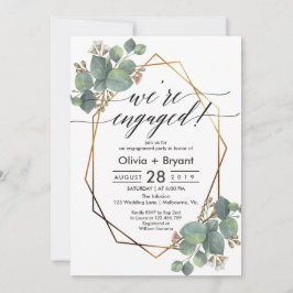 Eucalyptus geometrisch lijst verlovingsfeest kaart