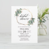 Eucalyptus geometrisch lijst vrijgezellenfeest uit kaart (Staand voorkant)