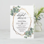 Eucalyptus geometrisch lijst vrijgezellenfeest uit kaart (Staand voorkant)