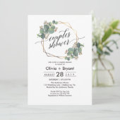 Eucalyptus geometrisch lijst vrijgezellenfeest uit kaart (Staand voorkant)