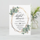 Eucalyptus geometrisch lijst vrijgezellenfeest uit kaart (Staand voorkant)