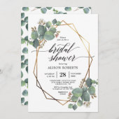 Eucalyptus geometrisch lijst vrijgezellenfeest uit kaart (Voorkant / Achterkant)