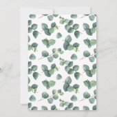 Eucalyptus geometrisch roos gouden lijst bruiloft kaart (Achterkant)