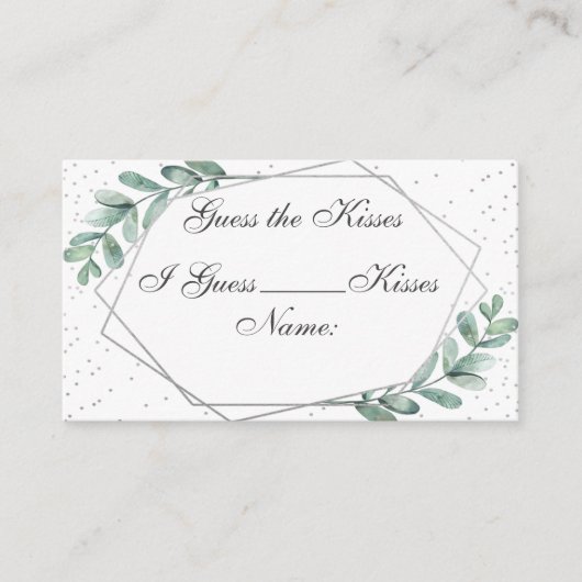 Eucalyptus Geometrisch Vrijgezellenfeest Spel Kaar Informatiekaartje (Voorkant)