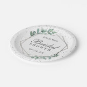 Eucalyptus geometrisch zilverfolie Vrijgezellenfee Papieren Bordje (Gekanteld)