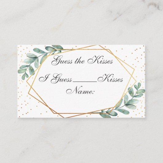 Eucalyptus Geometrische Bruidsdouche Spelkaart Informatiekaartje (Voorkant)