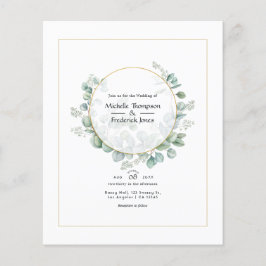 Eucalyptus Geometrische Gouden Bruiloft Flyer