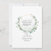 Eucalyptus Geometrische Gouden Bruiloft Kaart (Voorkant)